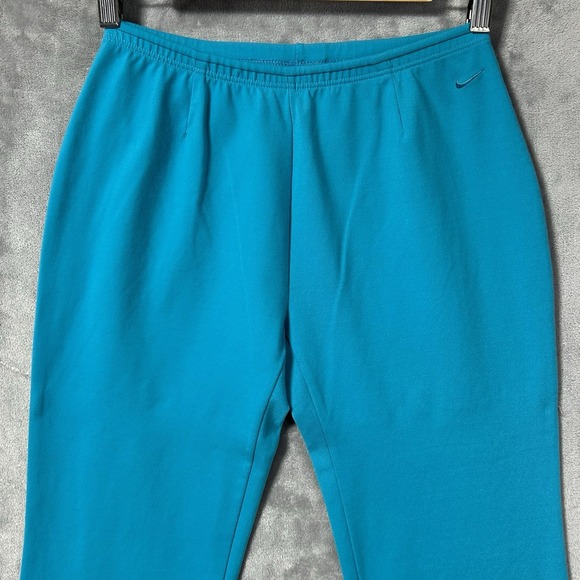 Vintage Nike Stretch Pants Blue Teal Made in USA Nylon Spandex 80s 90s Medium - Picture 3 of 13